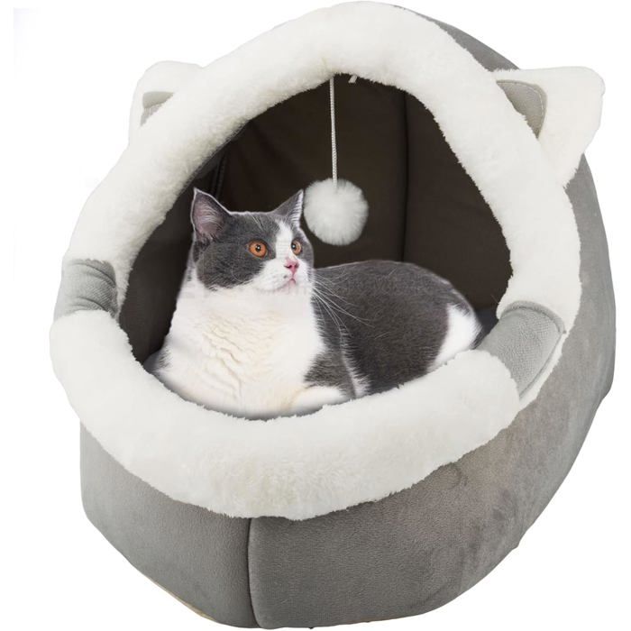 Maison Et Dôme Pour Chat - Lit Grotte Chaud Confortable Peluche Chien