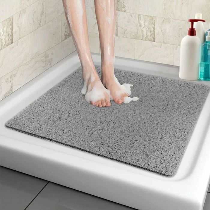Tapis de douche antidérapant - JIANGZHA - 60x60 cm - PVC creux - Antidérapant sans ventouses - Drainage rapide