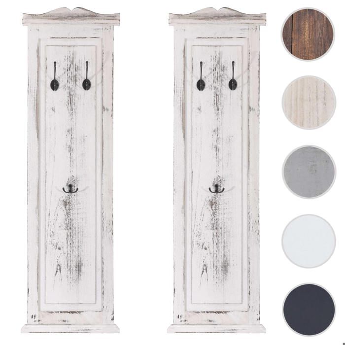 2x patère portemanteau vestiaire ouvert 28x3 5x109cm ~ shabby vintage blanc