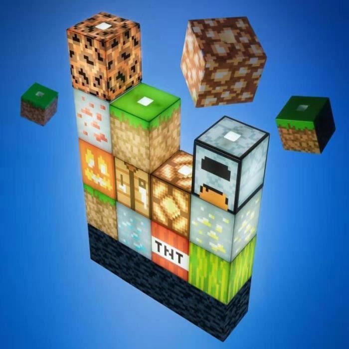 Lampe de table - My World Pixel - Minecraft - Mosaïque carrée - Veilleuse