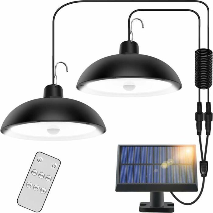 Lampe Solaire Extérieur 78 LED 4 Modes Détection Mouvement Télécommande IP65 360° Réglable