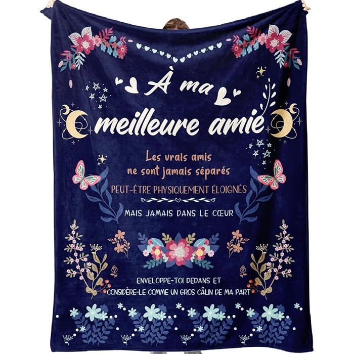 Cadeau Meilleure Amie Idée Cadeau Meilleure Amie Femme Noel Cadeau pour Une Amie Plaid Couverture Meilleure Bleu Mari COUVERTURE