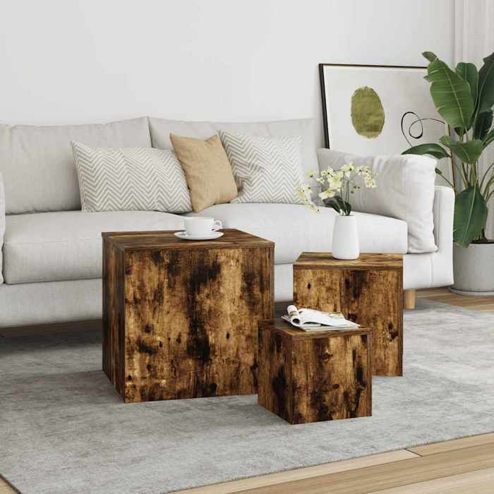 Jeu de Petites tables - vidaXL - Charge 200kg - Tables d'appoint 3 ...