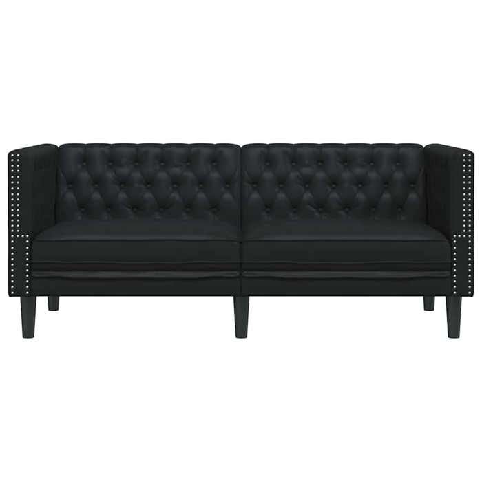 Promotion janvier Canapé Chesterfield - mango - Sofa double - Argyle Noir 174x74.5x70.5 cm Faux cuir SS47