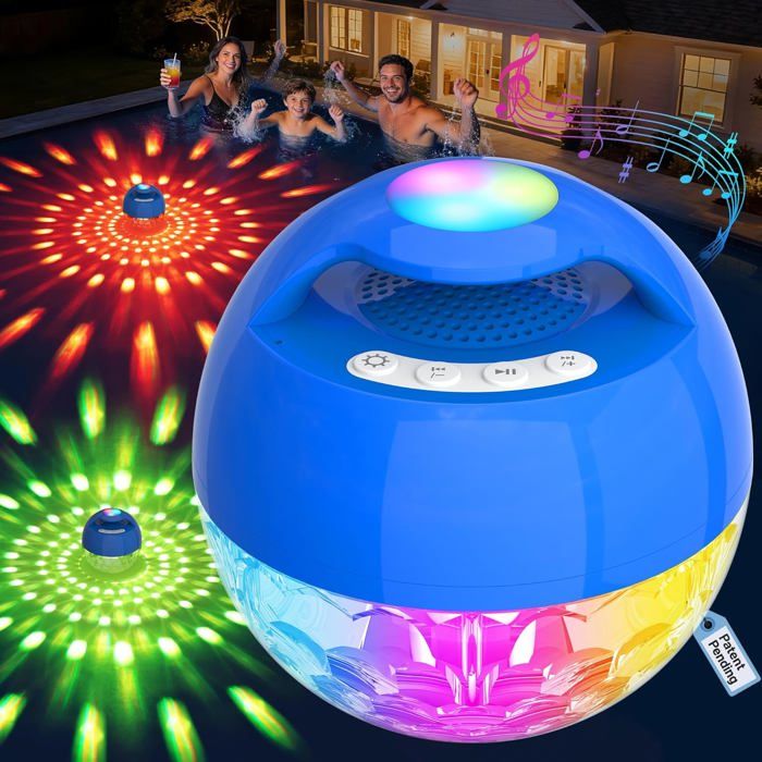 KingSom 2026 Enceinte Piscine avec Lumière Dessus Enceinte Bluetooth Flottante