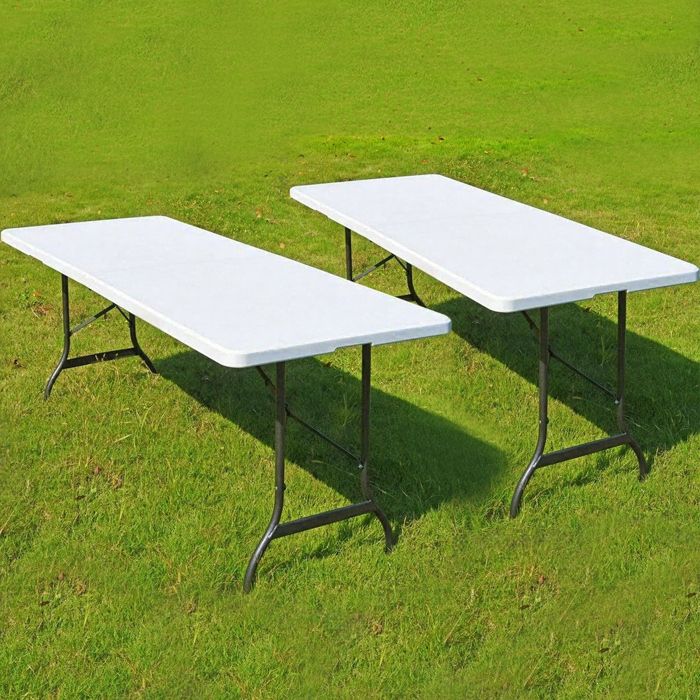 Table Pliante - Lot de 2 Table de Jardin 8 Personnes Table de Fête Portable Pour Jardin/terrasse/balcon/camping