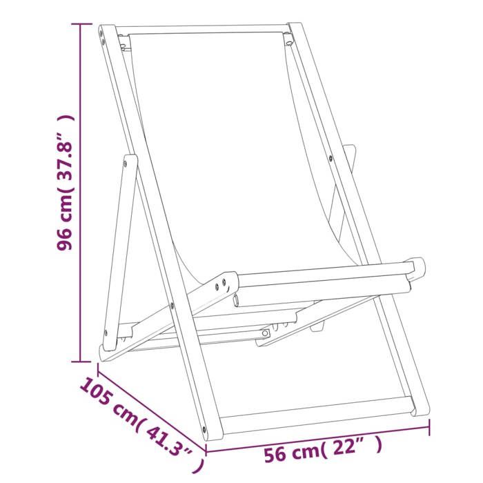 Mode Chaise de plageCHEZ YIYIFauteuil de relaxation élégant1PERSONNEpliable Bois de teck solide Gris 56x105x96cm _77638