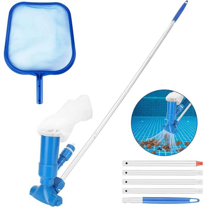 Aspirateur Piscine Aspirateurs à Main for Les piscines avec Tige à 5 Sections Aspirateur Piscine Jet Portable