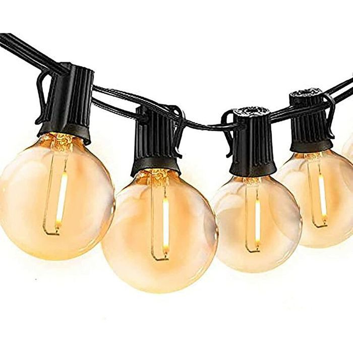 Guirlande lumineuse extérieure G40 15m blanc chaud - HAWUJ - 46+4 ampoules E12 IP45