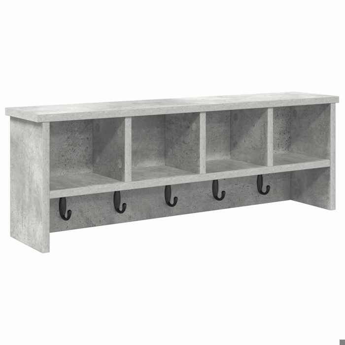 Porte-manteau mural avec étagère - vidaXL - bois dingénierie - gris béton - 75 x 16 x 26 cm(213037)