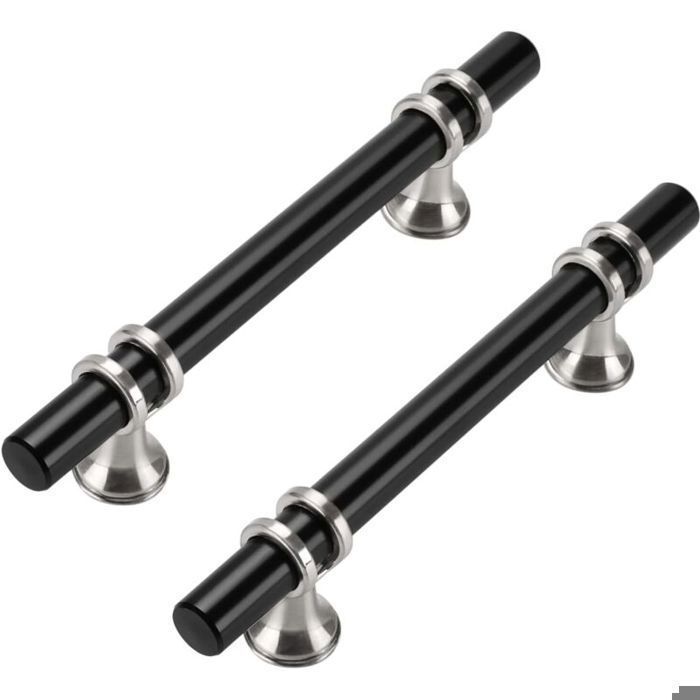 Lot de 10 poignées darmoire 96 mm - Poignées de meuble en acier inoxydable noir - Pour portes et meubles Lot de 10 poignées darmoire 96 mm - Poignées de meuble en acier inoxydable noir - Pour portes et meubles