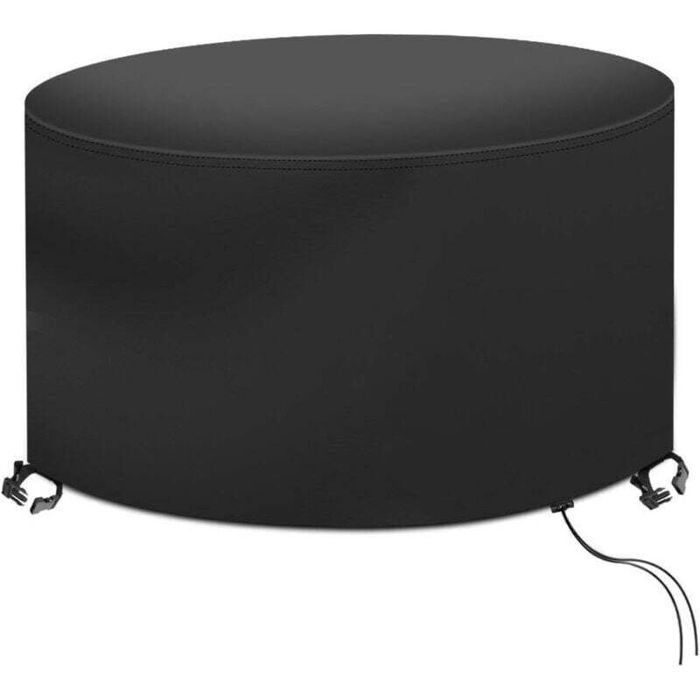 Couverture Bâche de Protection Table Housse pour Table Ronde Imperméable au Vent Mobilier Oxford Tissu Salon Jardin (Ø128x71cm)