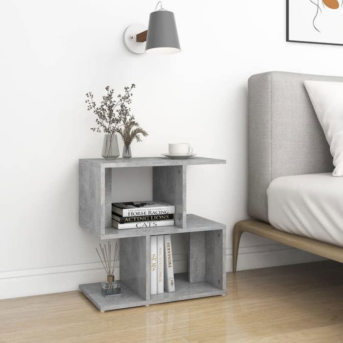 Ensemble de 2 Armoires de chevet intemporel - vidaxl - Table de lit - bois dingénierie - gris béton - 50 x 30 x 51 5 cm@wel96j