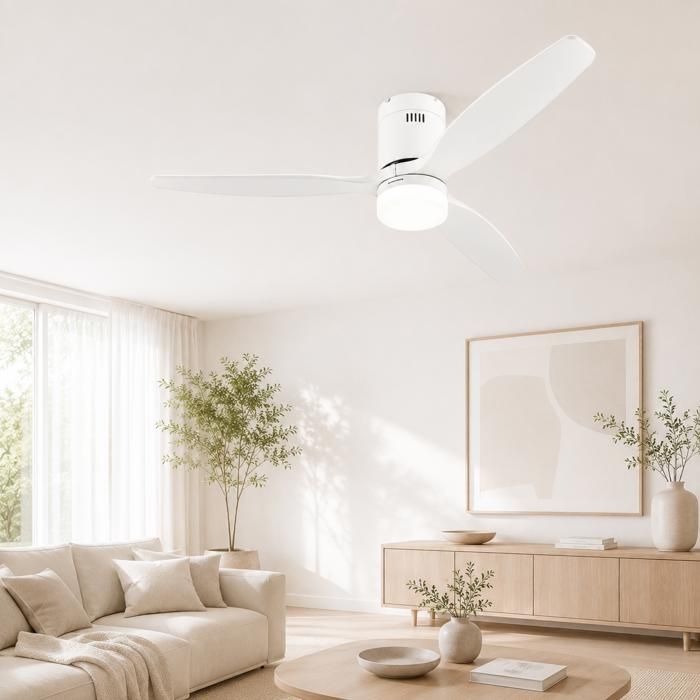 Ventilateur de plafond THOMSON SARA – 3 pales – Moteur DC silencieux – Ø132 cm – Télécommande incluse