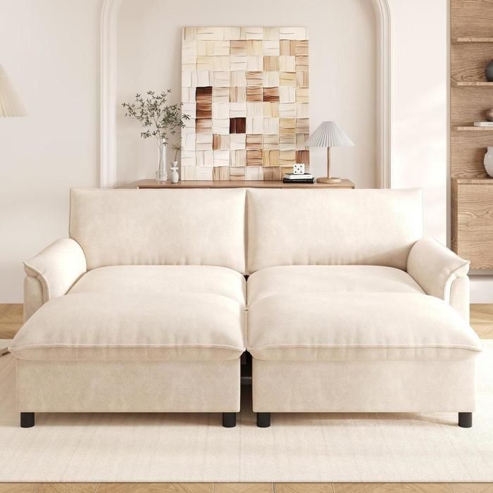 Canapé - KOMHTOM - Canapé « nuage » extra-large - Convertible - Forme U - 2 repose-pieds amovibles Canapé - KOMHTOM - Canapé « nuage » extra-large - Convertible - Forme U - 2 repose-pieds amovibles
