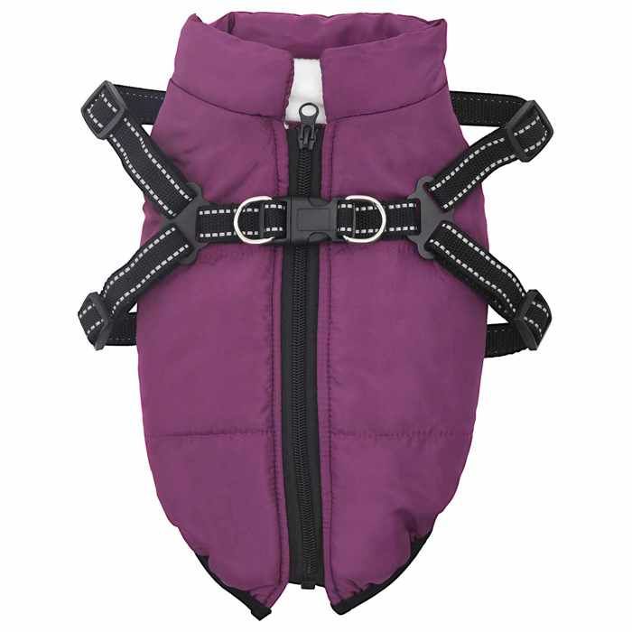 Manteau pour chien Pourpre L36 Fleece et Polyester - vidaXL - Résistance aux intempéries - Réglable 1444189767