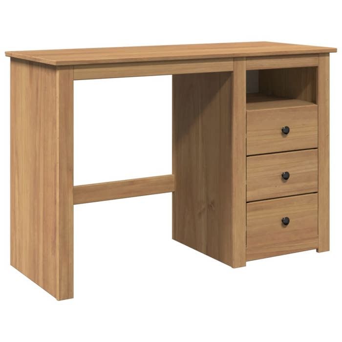 Brun Bureau dordinateur - NANAS - Design simple - PANAMA 112x45x75 cm bois massif de pin &01_1508