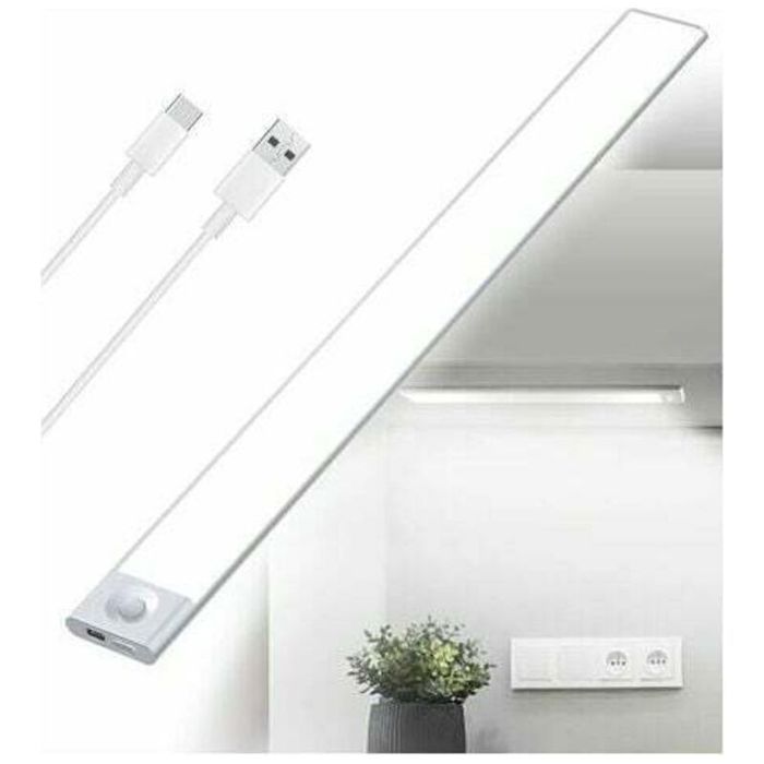 Réglette LED Cuisine 40 cm Rechargeable USB 2500 mAh avec Détecteur de Mouvement - Lampe Placard Sans Fil Barre LED pour Escalier I