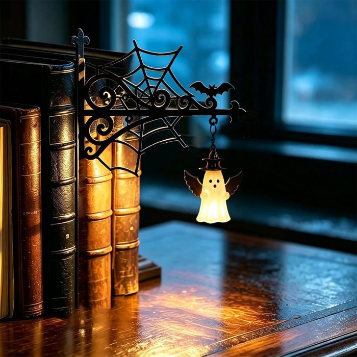 Lanterne de bibliothèque- Mini lampe détagère et serre-livre LED vintage pour coin lecture et bureau (Blanc chaud)