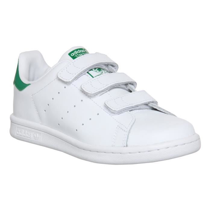 Adidas stan smith à scratch taille 40 2/3 blanc vert BLANC ...