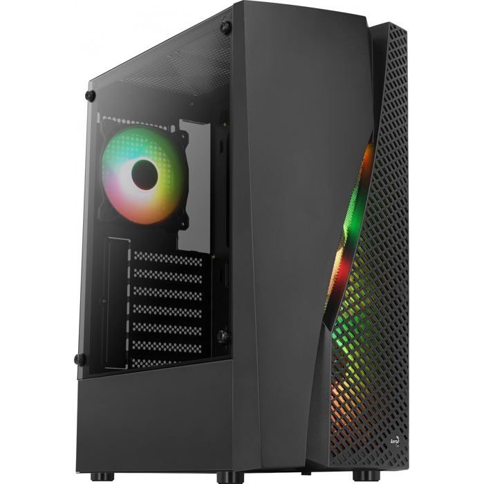 Boîtier PC ATX - Aerocool - WAVEBKV3 - Verre Trempé - 4 Ventilateurs RGB - Noir