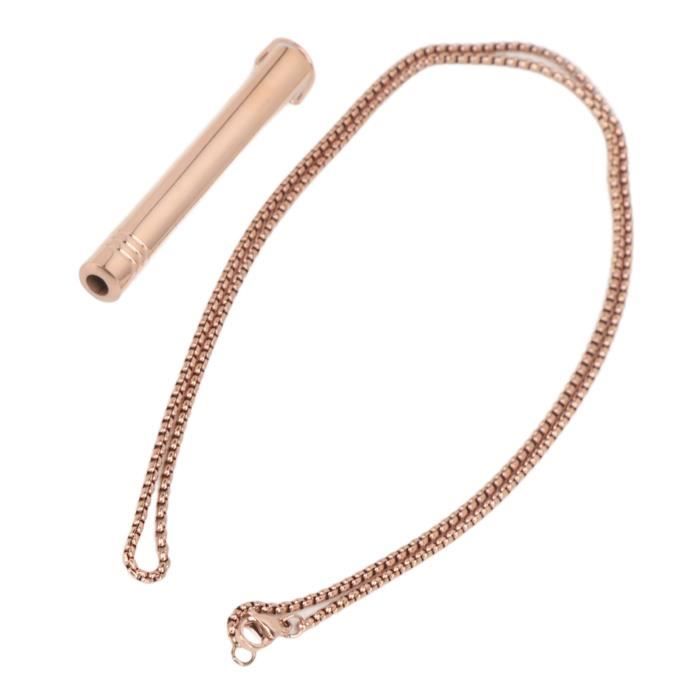 Collier Respiration Calm Harmony Anti-Tabac Et Anti-Anxiété En Acier Inoxydable - Collier Yoga Et Méditation (Gold)
