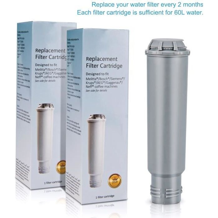 Cartouche Filtrante pour Krups Claris F088 machines à café Filtres à eau compatible avec Melitta Nivona NIRF-700 (2 paquets)