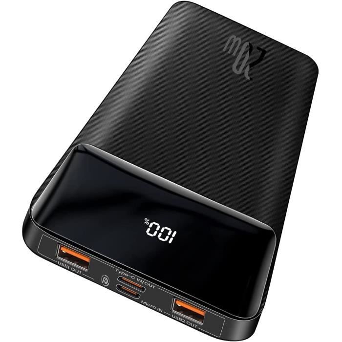 Batterie externe 10000mAh USB USB-C micro-USB Charge Rapide écran LED®
