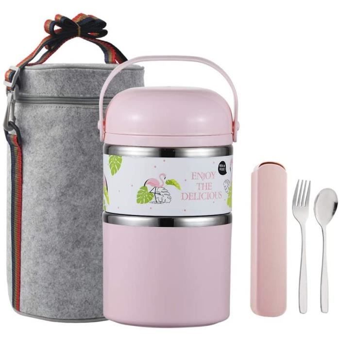 Boîte à Déjeuner Bento HASA Zone 1800 Ml Avec 4 Compartiments - Sac Isotherme Et Couverts Inclus - Lavable Au Lave-vaisselle, Passe Au Micro-ondes - Pour école, Travail - 9