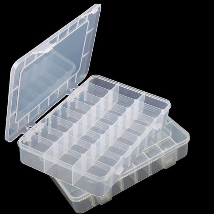 Boîte De Rangement Plastique DIFIT - 34 Compartiments Réglables - Pour Perles, Artisanat, Lego