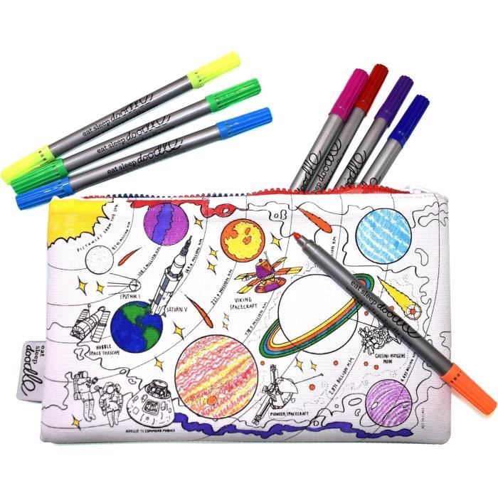 Trousse à Colorier Pour Enfants 12pcs - Sacs à Colorier + 12 Crayons Empilables 12 En 1 - Cadeaux Anniversaire