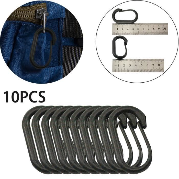 5pcs mousqueton extérieurD-Ring porte-clés clip en plastique boucle de camp RwSL 