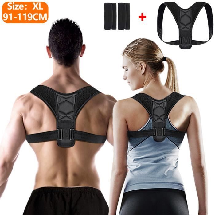 Soulagement des douleurs au cou Correcteur de posture Support dorsal ajustable correcteur de posture au haut du dos et aux /épaules 37-49 au dos Back Straightener pour femmes et hommes