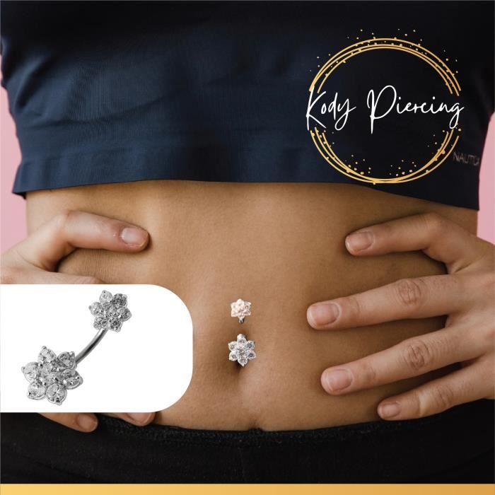 Vcmart 3pcs Or Nombril Anneau 10mm Acier Chirurgical Nombril Anneaux Coeur Papillon Piercing Bijoux