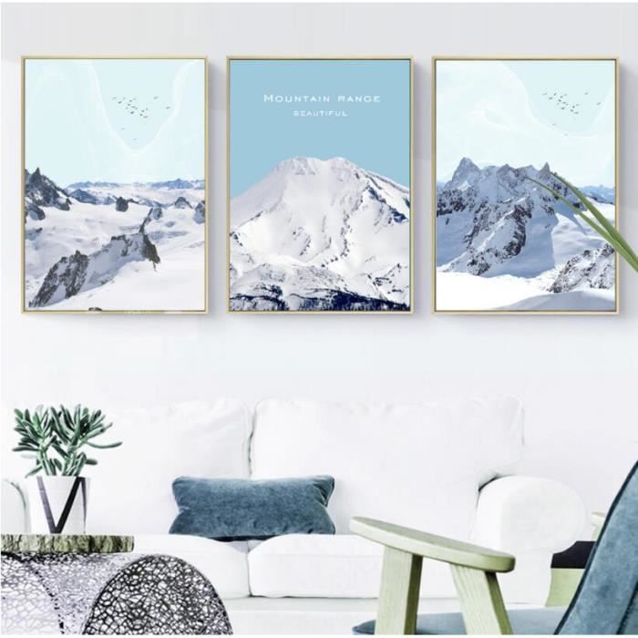 Sans Cadre Moderne Minimaliste Paysage Montagnes Peintures Toile Elegant Abstraite Nordique Maison Peinture Decorative Mur Art Achat Vente Tableau Toile Cdiscount