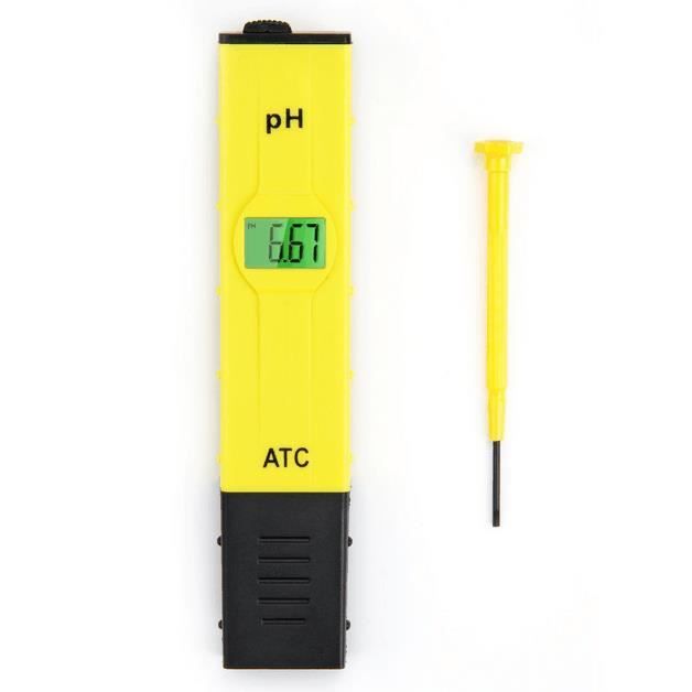 Testeur PH / Testeur de pH-mètre numérique avec l'ATC Grand écran LCD  Rétro-éclairage + 2 sachets d'étalonnage