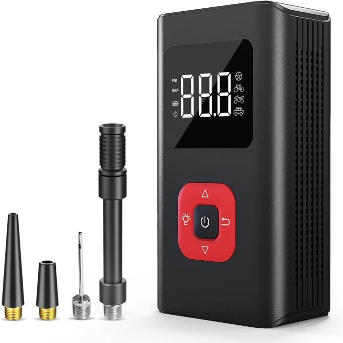 Mini Pompe à Vélo Portable Dunnet Tools - Compatible Valves Schrader Et Presta - Manomètre Intégré - Argentée