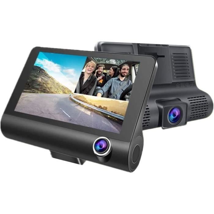 Dashcam 4 Caméras 360° - 2K Avant + 1080P Arrière/Intérieur - Wi-Fi 5G, Écran 3" - Inclut Carte SD 64 Go