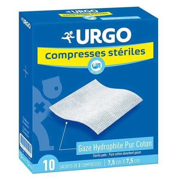 Urgo Soins Infirmiers Compresse de Gaze Stérile 7,5 x 7,5cm 20 unités
