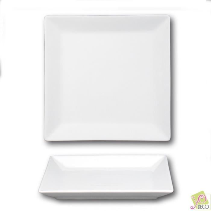 Vaisselle éco 10 pcs Assiette pulpe carrée 26cm