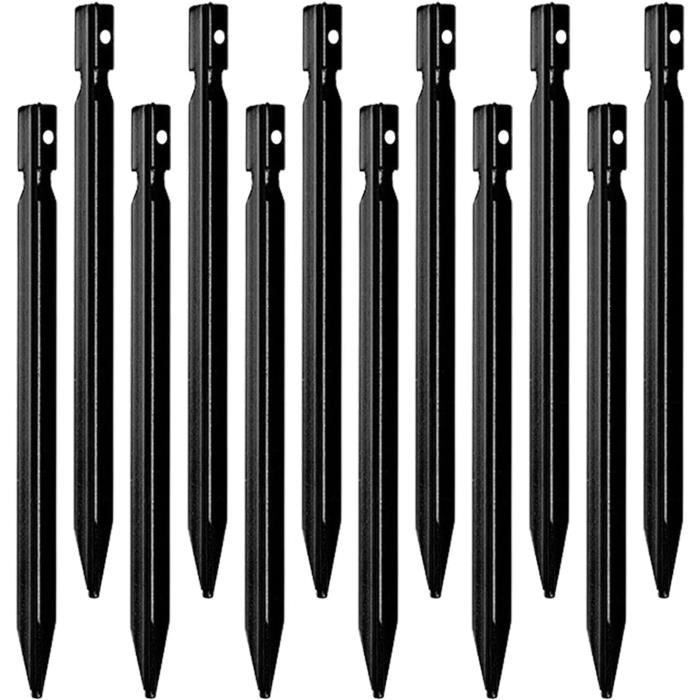 12 Piquets De Tente Triangulaires En Alliage D'aluminium - 18 Cm, Corde Réfléchissante - Sac Inclus - 12