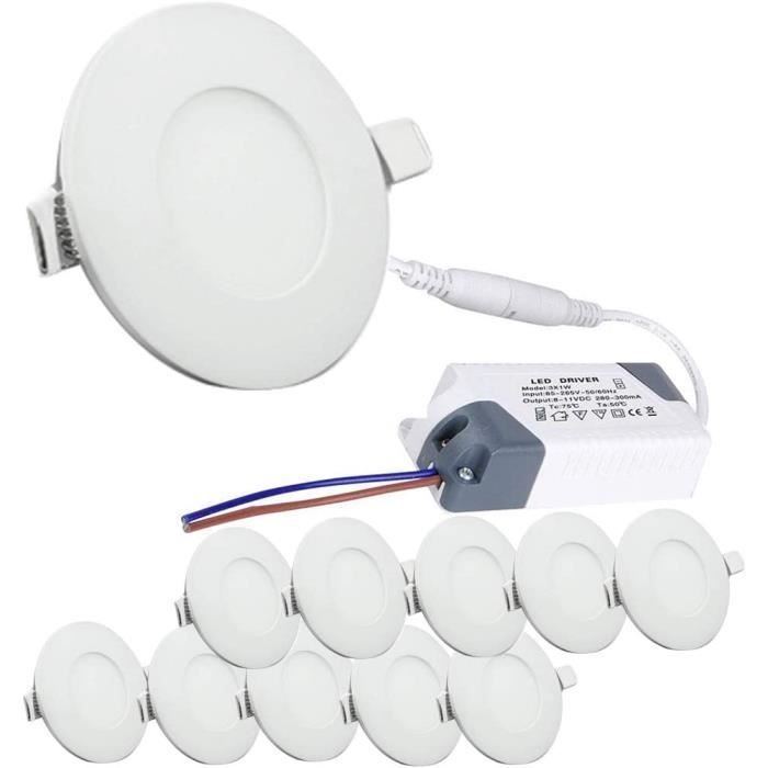 ALUSSO Inbouw LED-spot, Badkamerspot IP44, Extra plat 25.5mm, 9W 690Lumen Inbouw LED-spot 3000K Warmwit, uitsparing 120-130mm, Voor Keuken Woonkamer Hal Verpakking van 6