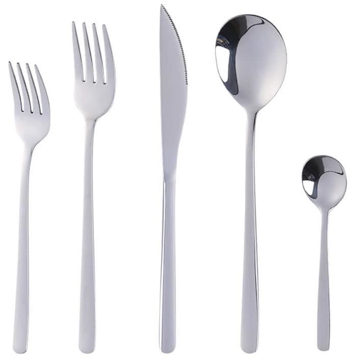 Ensemble de couverts, couverts en argent 10 pièces en acier inoxydable — free download