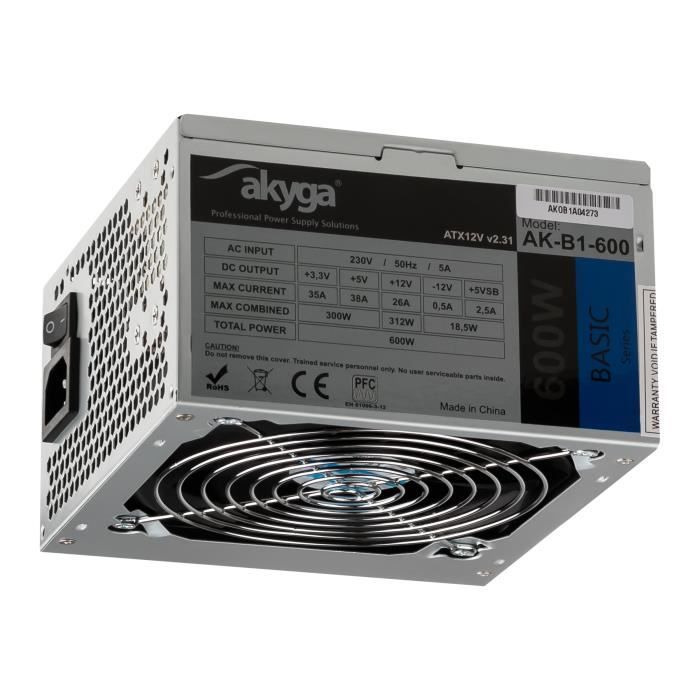 Alimentation ATX Akyga AK B1 600 - vue 6