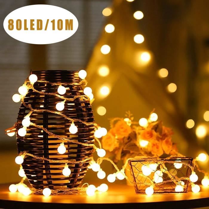 Guirlandes Lumineuses à LED de Boule à Bulle 40 Ampoules, Chaînes de  Lumière Décoration pour Chambre Noël Anniversaire Mariage Fête - Cdiscount  Maison