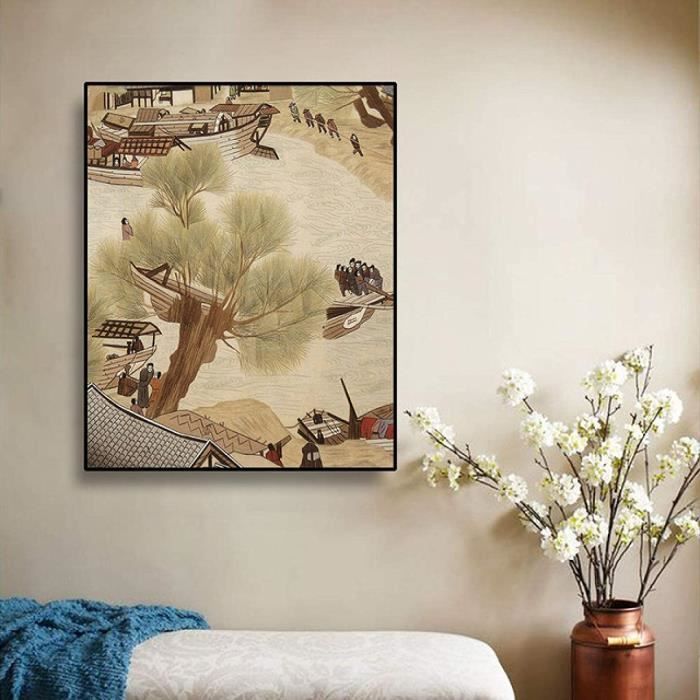 Toile Décorative 130 X 80 Cm Motif Chine - Prête à Accrocher, Impression Numérique