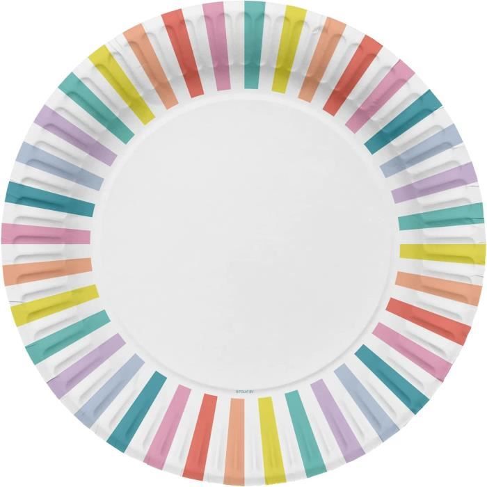 Party Assiettes,100 Pièces Assiettes En Papier Colorées,Assiettes Jetables,Assiettes