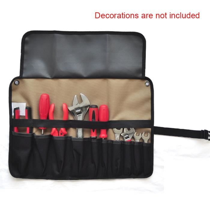 Sac à outils enroulable - MXZZAND - Multi-poches - Léger - Durable - Toile verte
