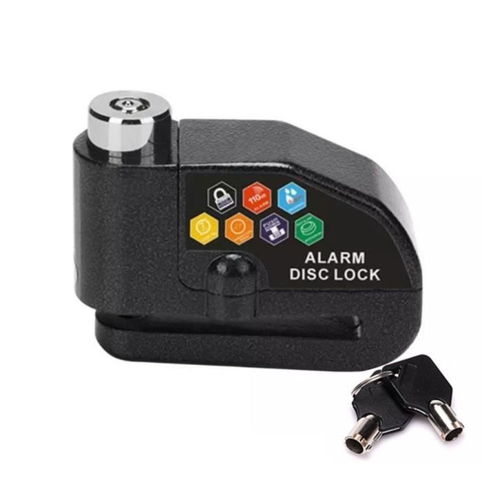 Antivol à Disque Avec Alarme Pour Moto/scooter/vélo - Bloque Disque Universel, Dimensions 8x5,4x3,6 Cm, Alarme Puissante