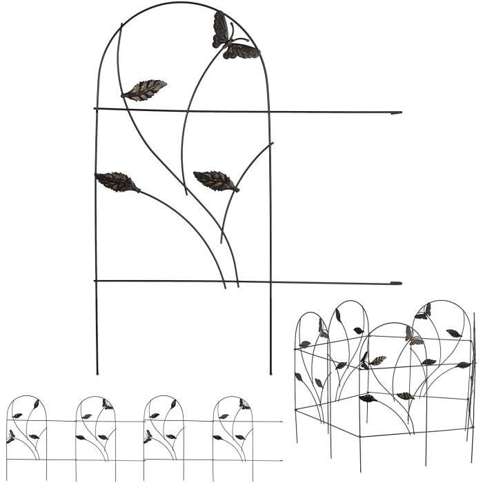Bordure Jardin Relaxdays - Lot 4 Éléments Métal 28cm - Vert Bronze